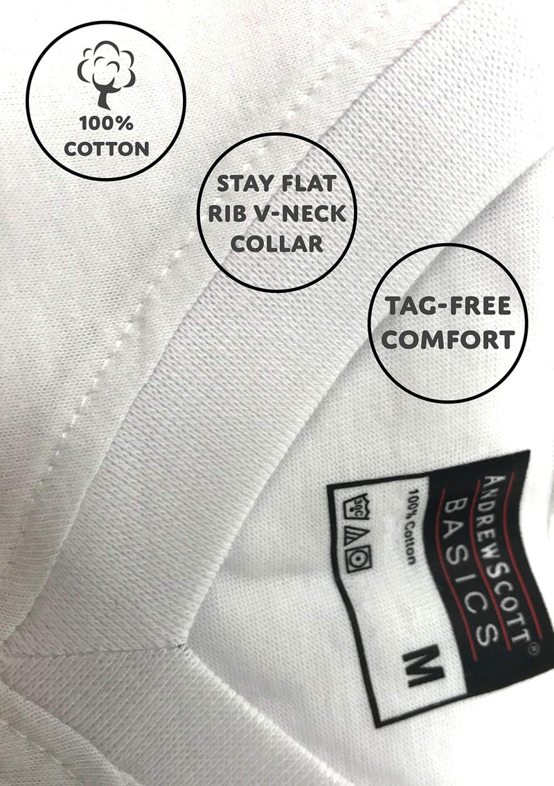 Andrew Scott Boys' V Neck T Shirt | Cotton Color Undershirts | 100% Cotton Tees in Multi Packs - Image 3